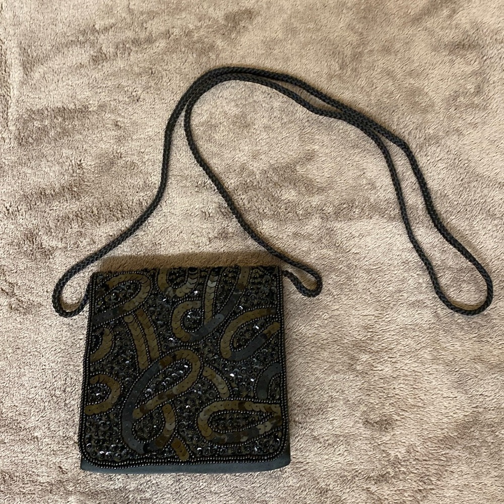 Black evening cross body bag